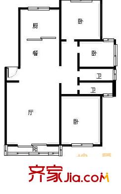 綠島花園3室 戶型圖