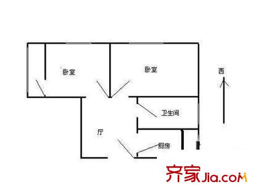 火桥北里 2室 户型图