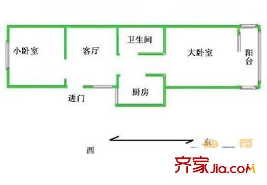 火桥北里 2室 户型图