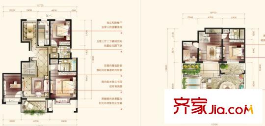 金隅花石匠跃层B2户型 5室3厅3卫1厨