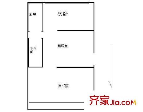 石榴园北里户型图2室 户型图 2室1厅1卫1厨