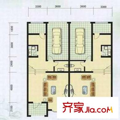 名都苑戶型圖聯(lián)體別墅一層 4室2廳5衛(wèi)
