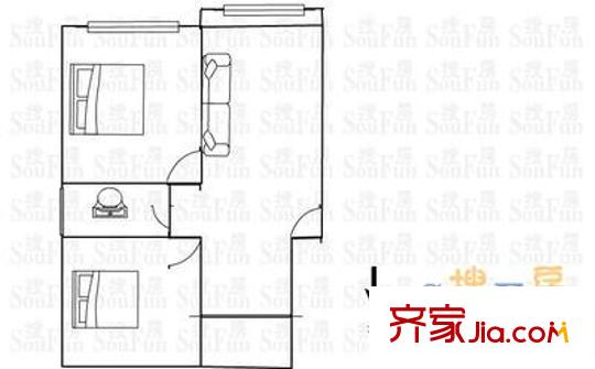 武夷山小區(qū) 2室 戶型圖
