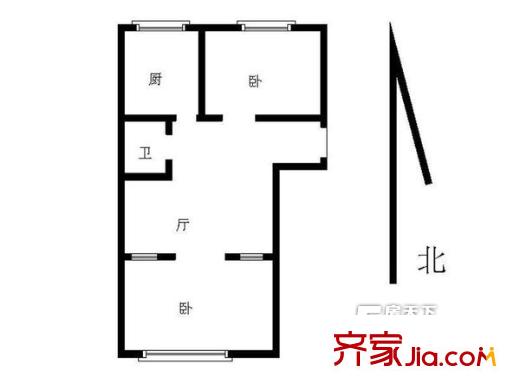 武夷山小區(qū)戶型圖2室戶型圖 2室1廳1衛(wèi)1廚