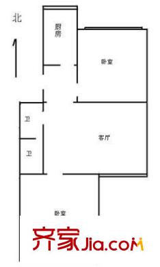 前泥洼户型图户型图 2室1厅1卫1厨