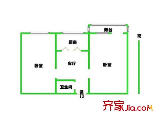 三义庙小区 2室 户型图