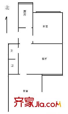 前泥洼户型图户型图 2室1厅2卫1厨