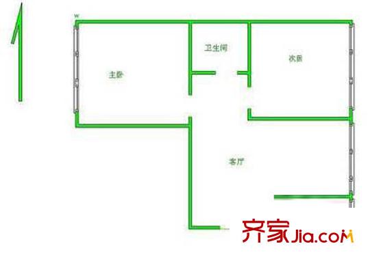 万柳园小区户型图户型图 2室1厅1卫1厨