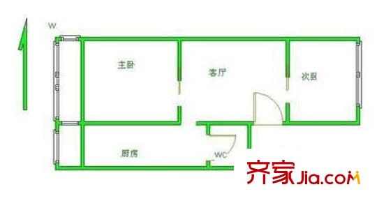 万柳园小区户型图户型图 2室1厅1卫1厨