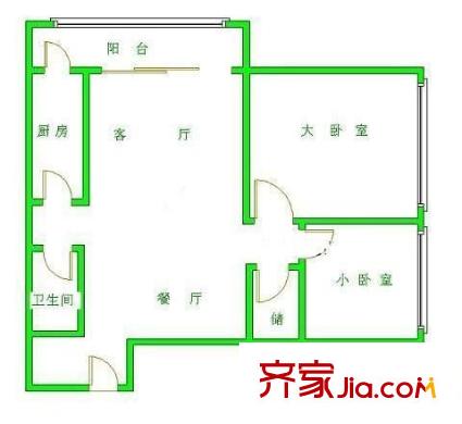 韦伯豪家园户型图户型图 2室1厅1卫1厨