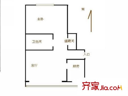 宝盛北里 1室 户型图