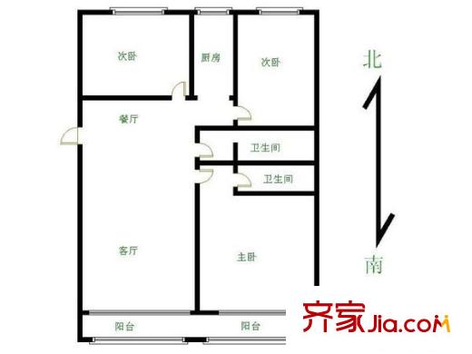 宝盛北里 3室 户型图