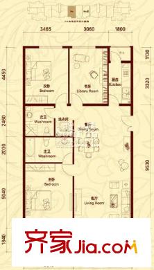 方庄6号户型图天籁视界Ba户型-三室两厅两卫 3室2厅2卫1厨