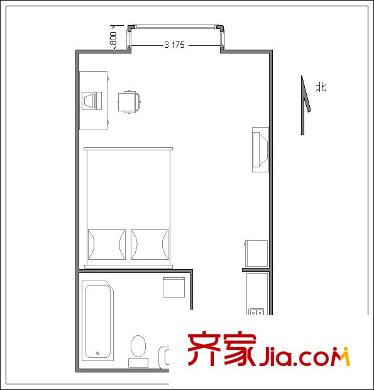 GOGO新世代户型图29平米户型图 1室1厅1卫1厨