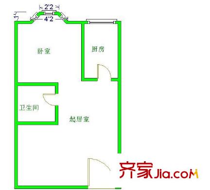 GOGO新世代户型图gogo中卫户型图 1室1厅1卫1厨