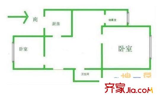 乔庄西区 2室 户型图