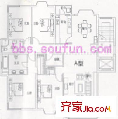 汤泉逸墅户型图A户型 4室2厅2卫1厨