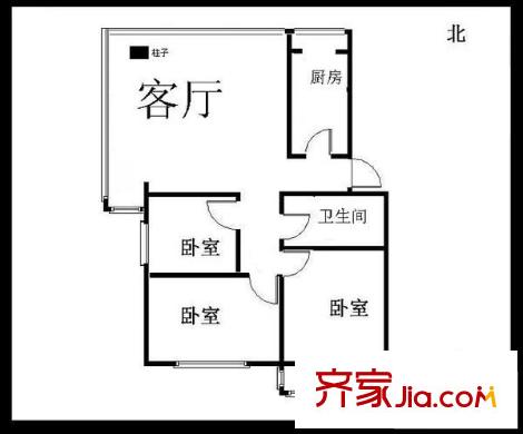 澜花语岸户型图3室 户型图 3室1厅1卫1厨
