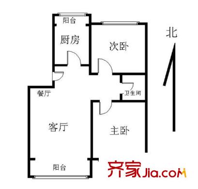 澜花语岸 2室 户型图