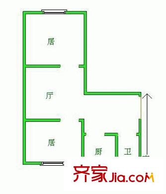通惠南路住宅户型图户型图 2室1厅1卫1厨