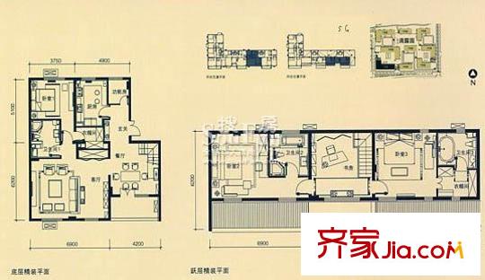 大成郡户型图SG户型 4室2厅3卫1厨