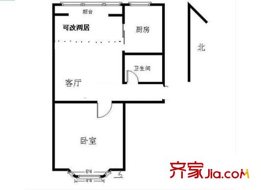云景里 1室 户型图