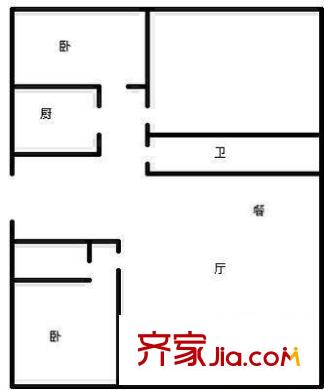 龙锦苑东三区户型图户型图 3室1厅1卫1厨