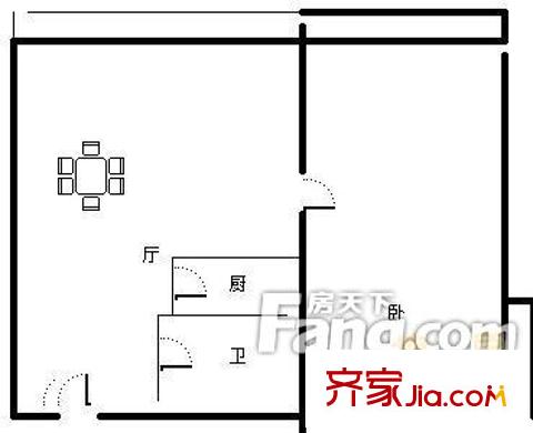 幸福时光户型图户型图 1室1厅1卫1厨