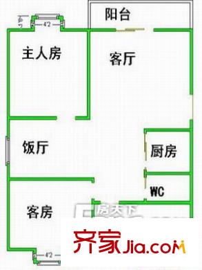 幸福时光户型图户型图 3室2厅1卫1厨