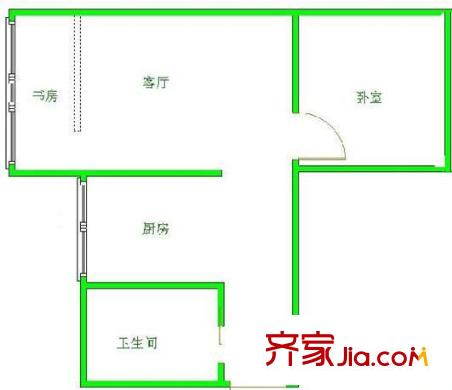 幸福时光户型图户型图 2室1厅1卫1厨