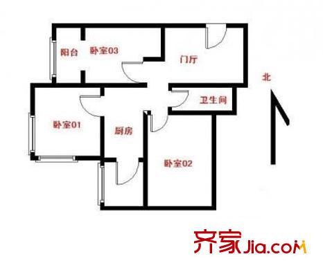 正阳小区 1室 户型图