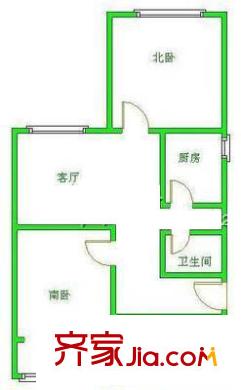 正阳小区户型图2室户型图 2室1厅1卫1厨