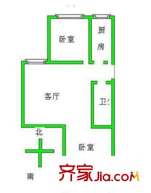 正阳小区户型图2室户型图 2室1厅1卫1厨