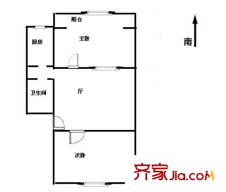 北大街南里小区户型图户型图 2室1厅1卫1厨
