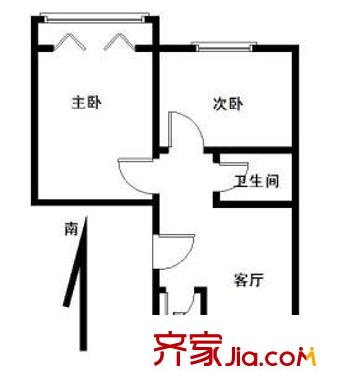北大街南里小区户型图户型图 2室1厅1卫1厨