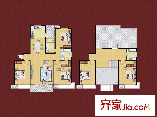 御花園1#4#D2戶型 5室2廳3衛(wèi)1廚