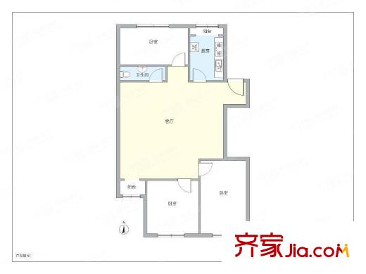 龙华园西区 3室 户型图