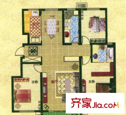 信特景苑廣場8#標(biāo)準(zhǔn)層戶型 3室2廳2衛(wèi)
