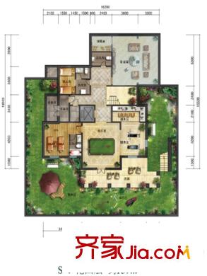 格拉斯小镇三期S4花园层户型图 7室3厅5卫2厨