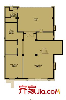誉天下温榆府独立大宅花园层户型图 5室2厅3卫2厨