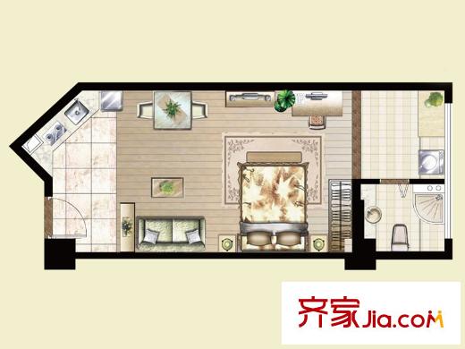 逸景灣1#樓7、10室戶型 1室1廳1衛(wèi)1廚