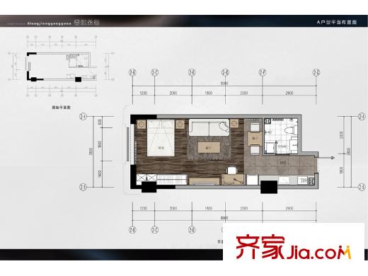 盛世香江公館1號(hào)樓A戶型 1室1廳1衛(wèi)1廚