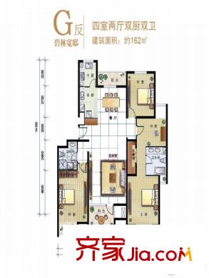 8哩岛碧林宽邸G反户型 4室2厅2卫2厨