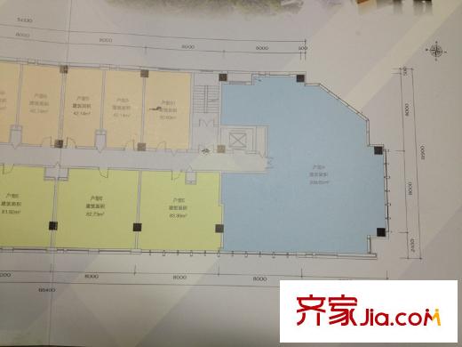融达国际户型平面分布 1室1厅1卫1厨