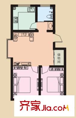 隆和伊頓陽光高層7號樓書香滿庭戶型 2室1廳1衛(wèi)1廚