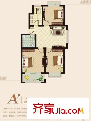 墨香東郡一期洋房A'戶型 3室1廳1衛(wèi)1廚