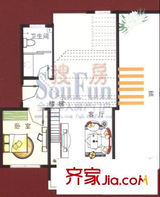 歐美世紀(jì)花園10#、11#標(biāo)準(zhǔn)層復(fù)式F-2戶型 3室2廳2衛(wèi)1廚