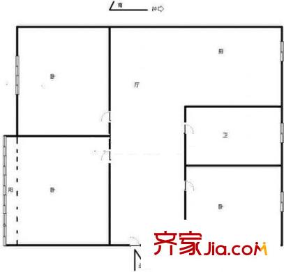 張王廟戶型圖戶型圖 3室 3室1廳1衛(wèi)1廚