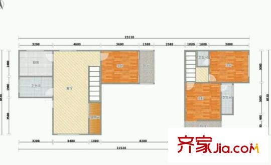登隆巷小區(qū)戶型圖戶型圖 3室 3室2廳2衛(wèi)1廚