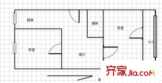 登隆巷小區(qū)戶型圖戶型圖 2室 2室1廳1衛(wèi)1廚